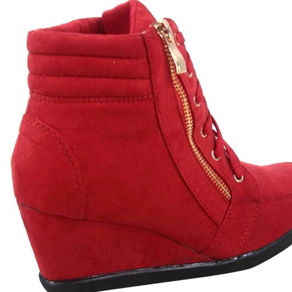 Forever 21 Red Quilted Sneakers - Picture 3 of 9